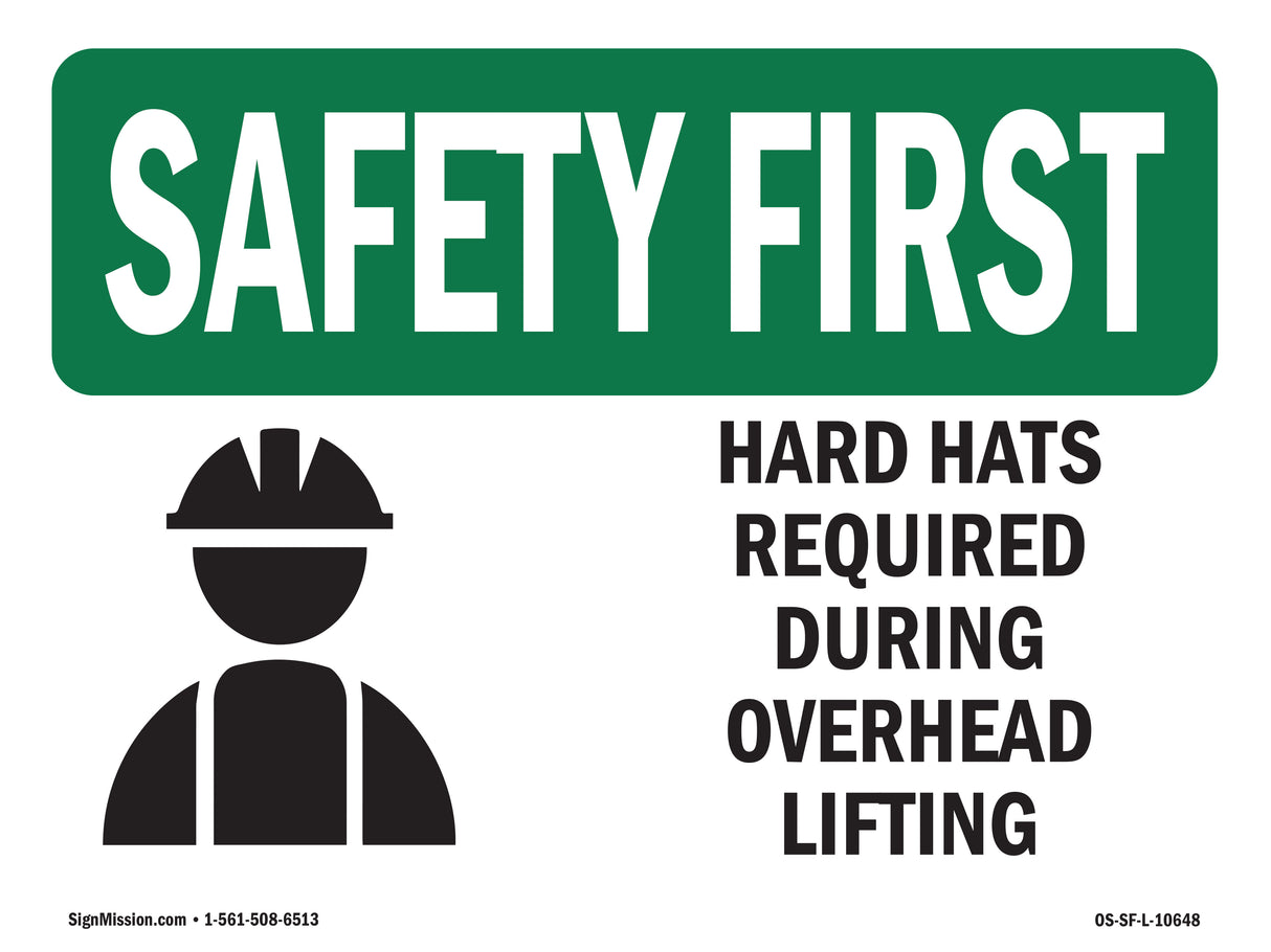 Hard Hats Required During Overhead With Symbol
