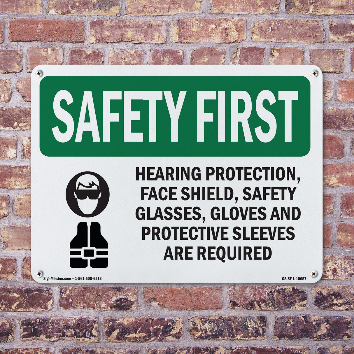 Hearing Protection, Face Shield, With Symbol