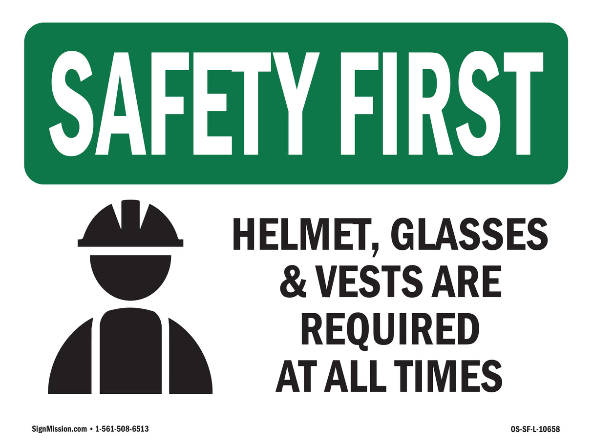 Helmet, Glasses & Vests Are With Symbol