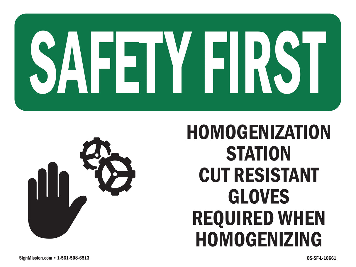 Homogenization Station Cut Resistant With Symbol