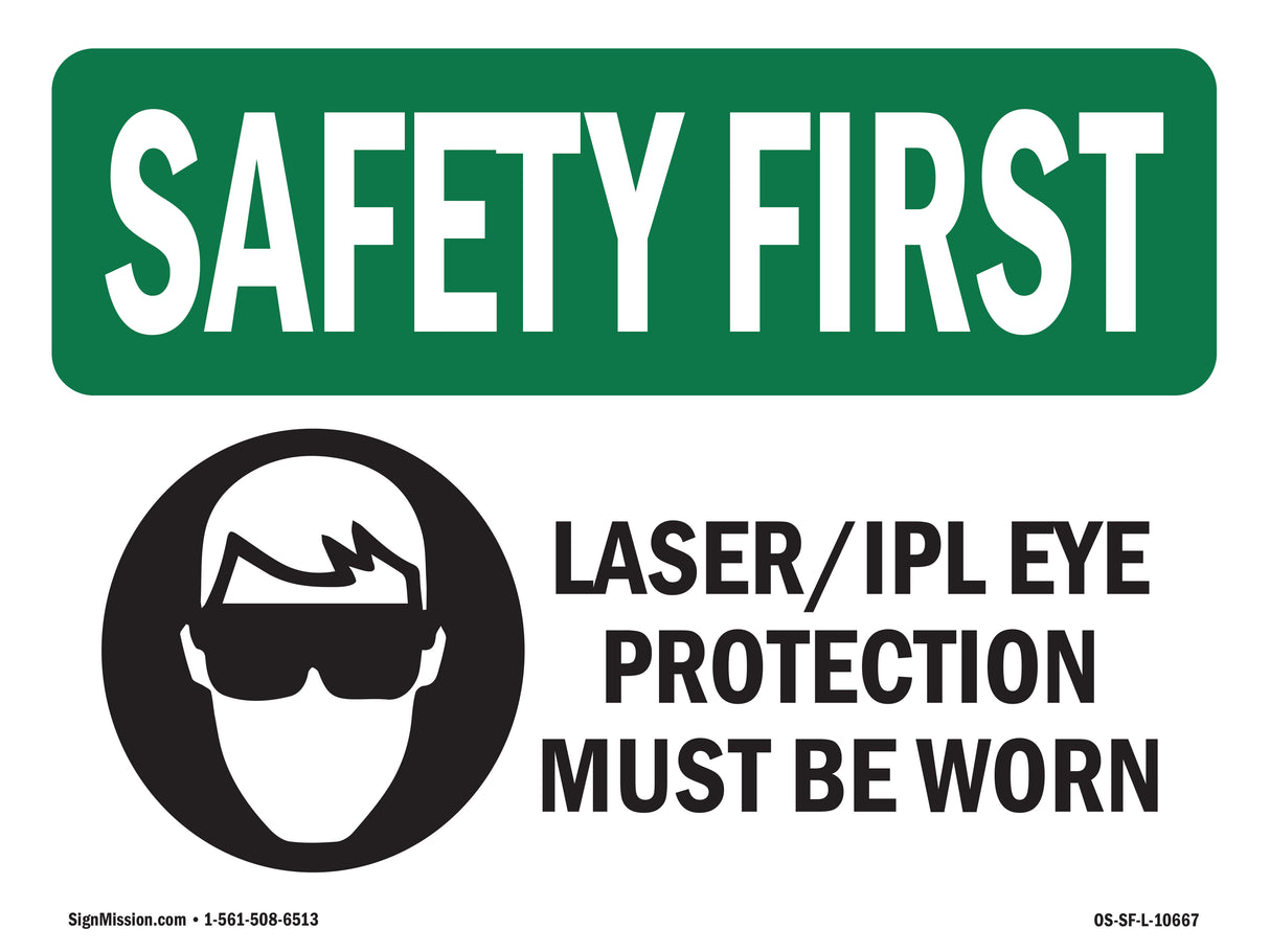 Laser Ipl Eye Protection Must Be Worn With Symbol