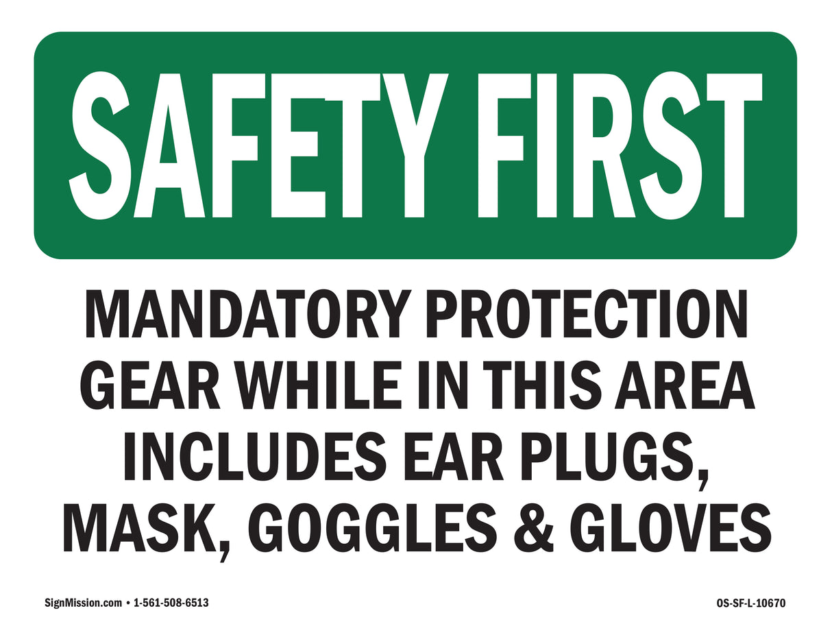 Mandatory Protection Gear While In This