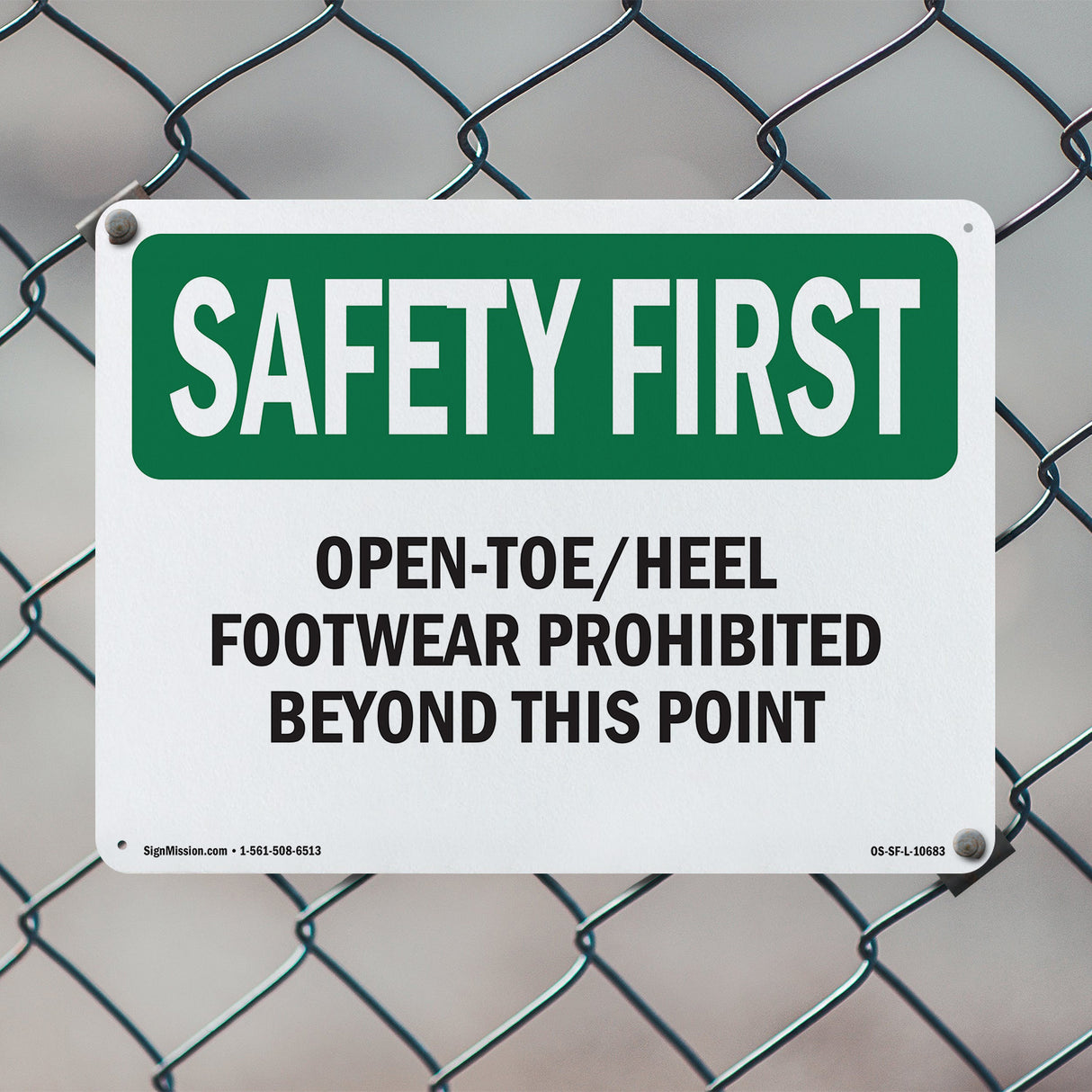 Open-Toe Heel Footwear Prohibited