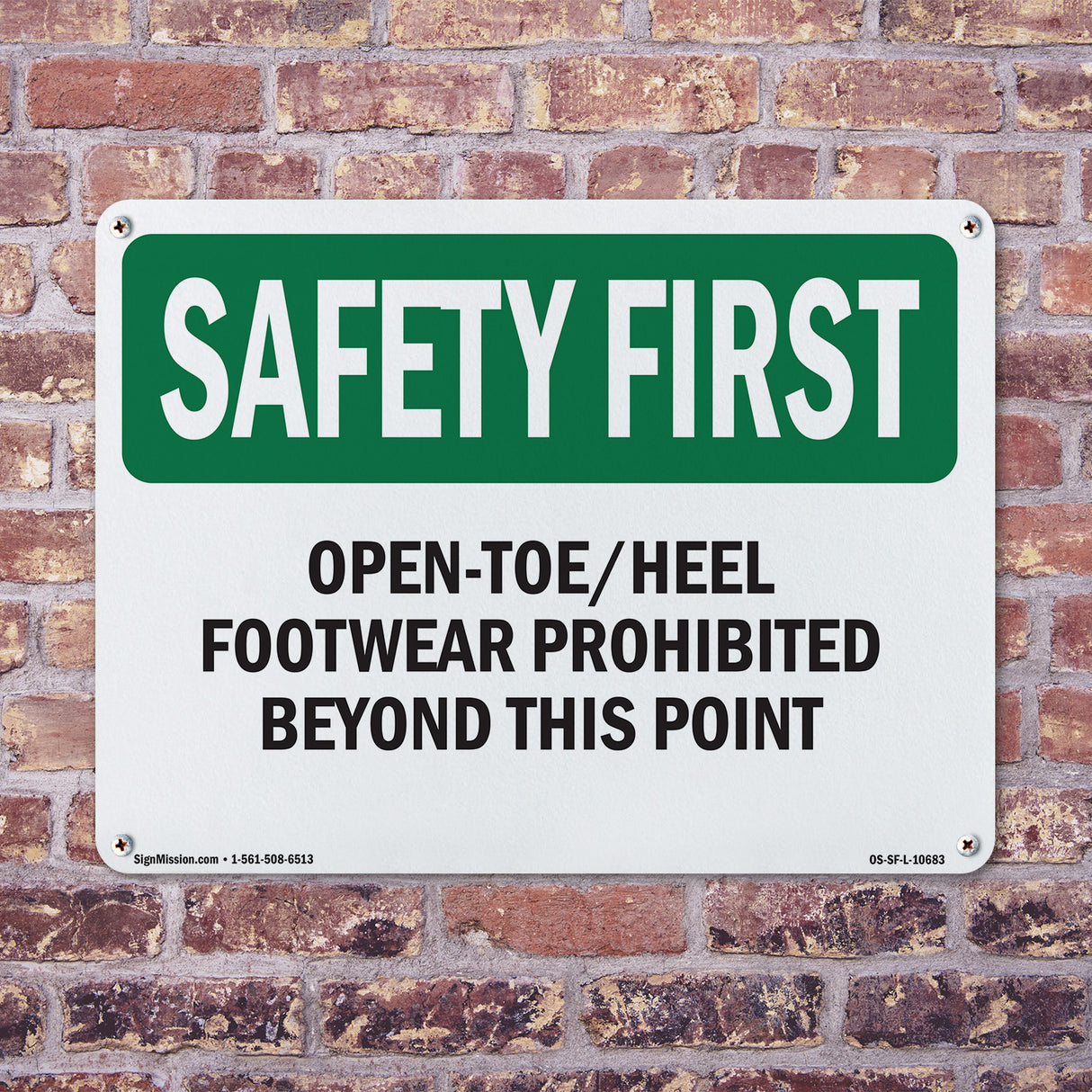 Open-Toe Heel Footwear Prohibited