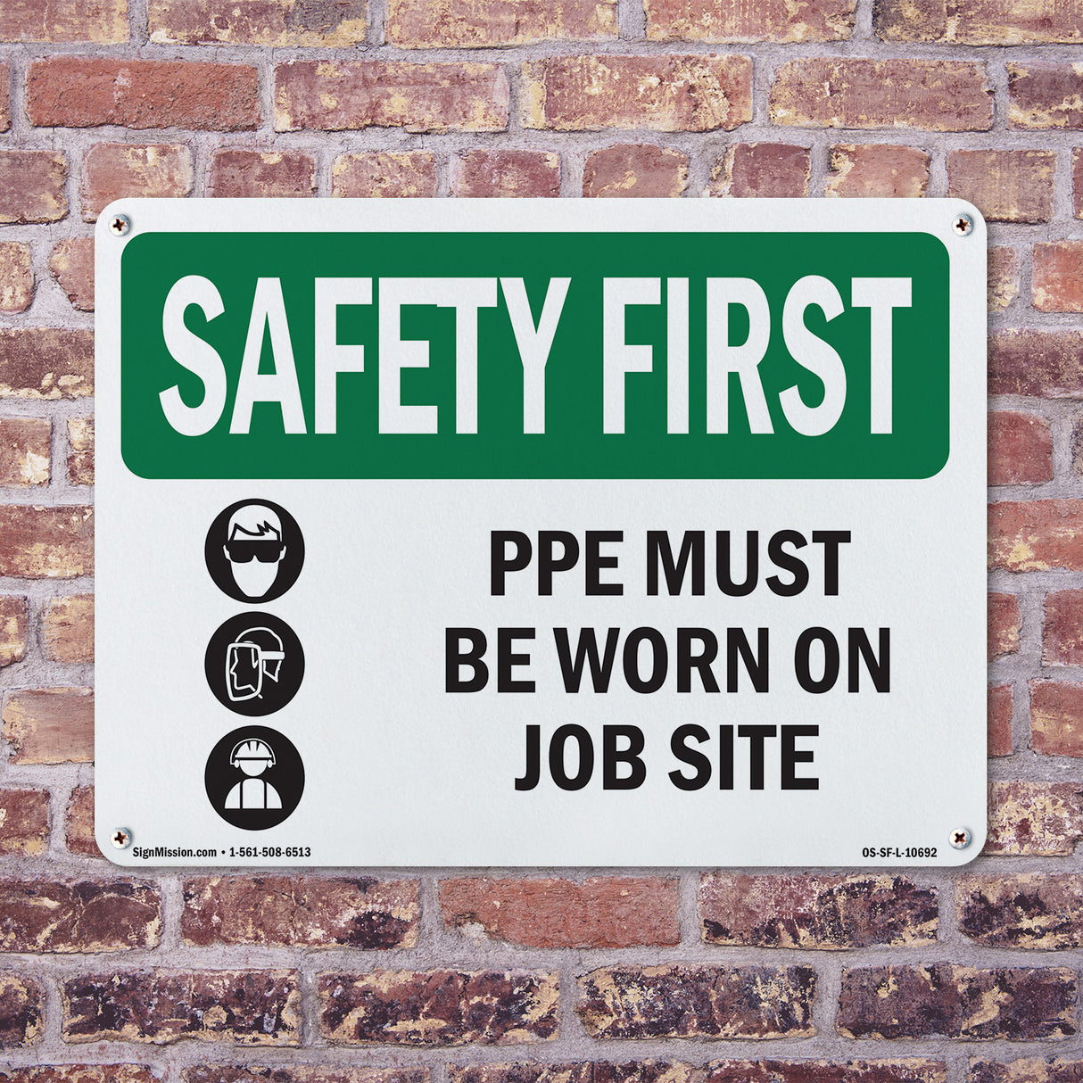 PPE Must Be Worn On Job Site With Symbol