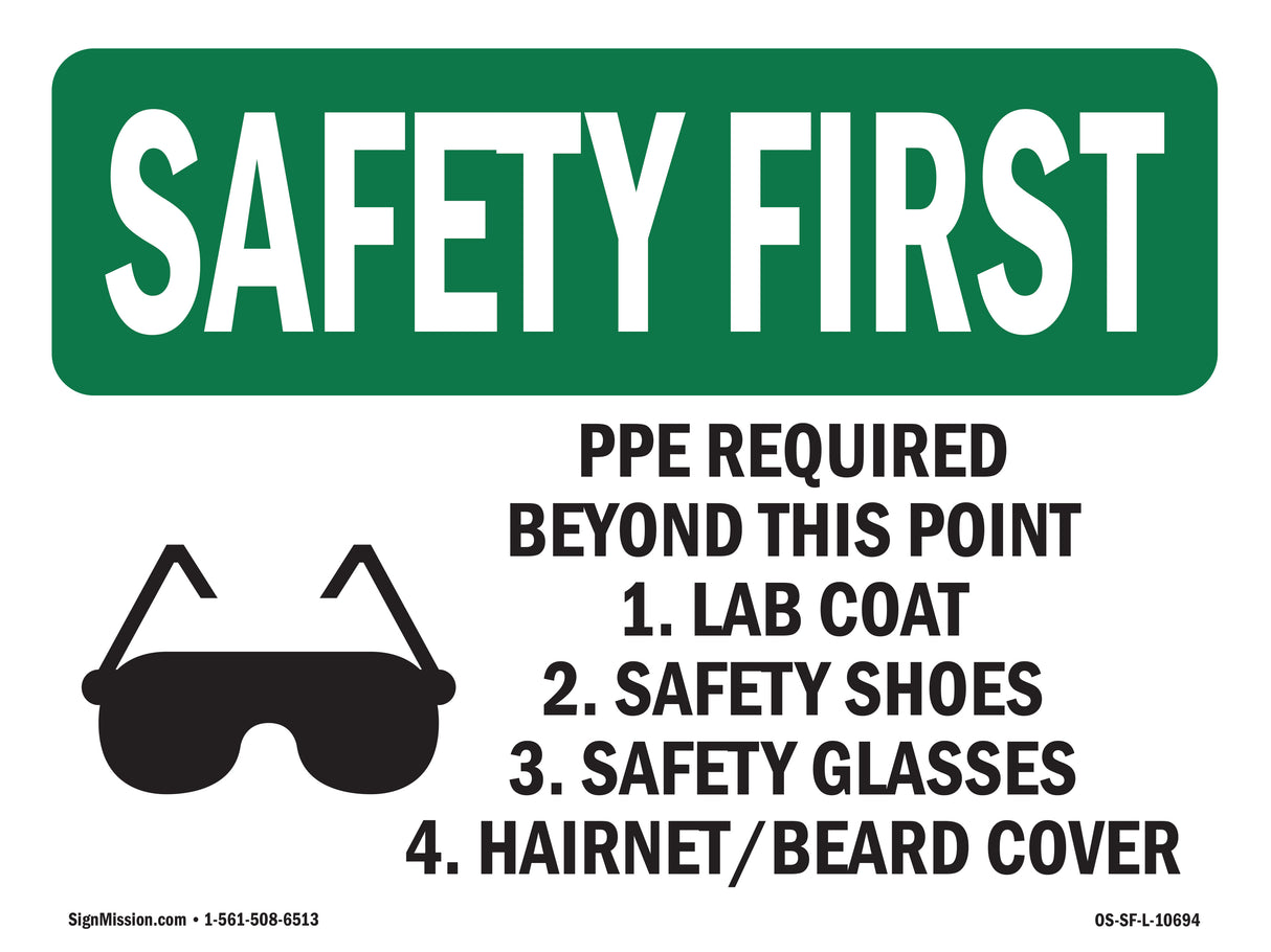 PPE Required Beyond This Point With Symbol