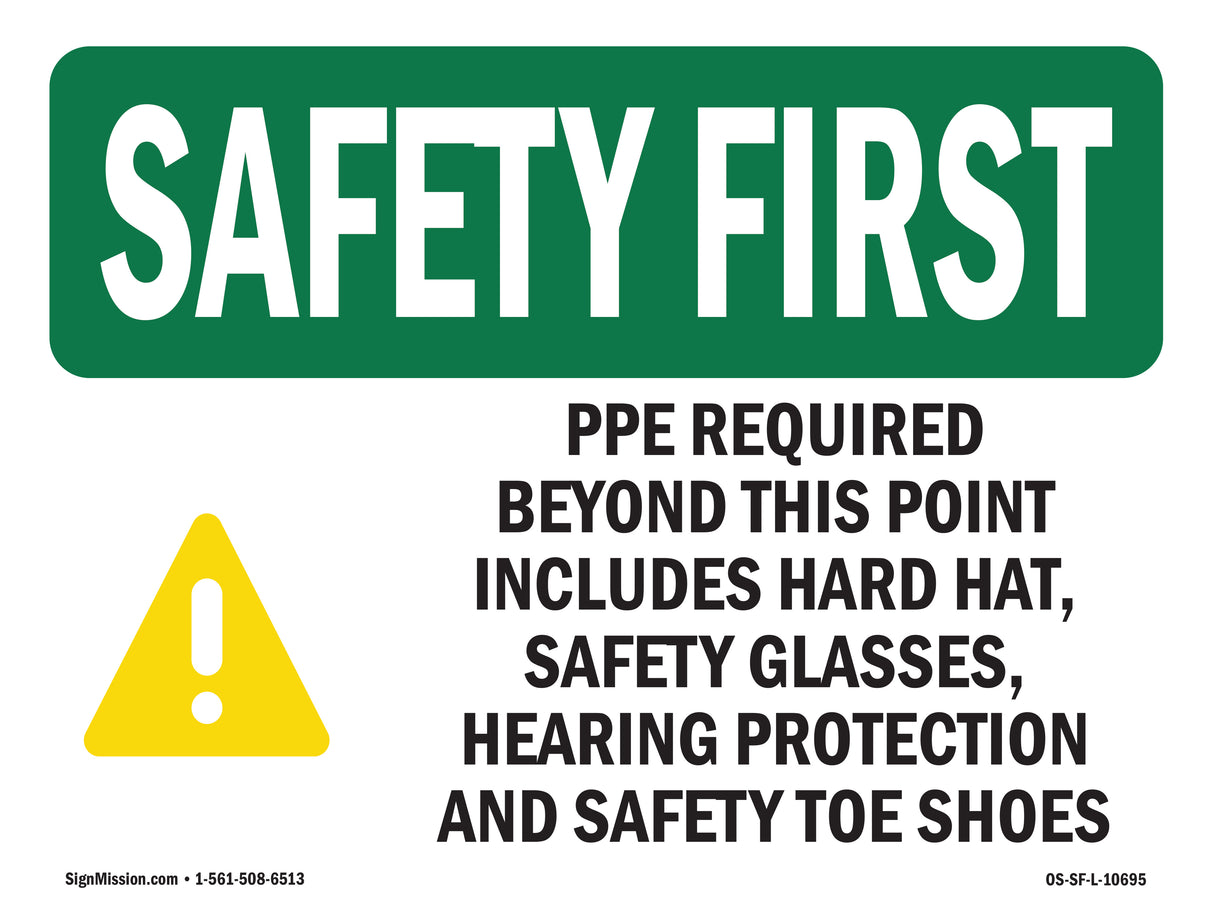 PPE Required Beyond This Point With Symbol