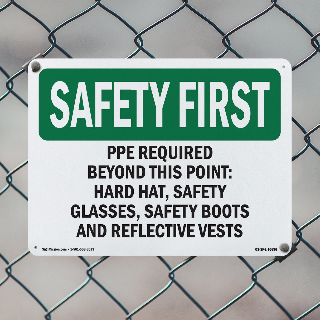 PPE Required Beyond This Point-Hard Hat,