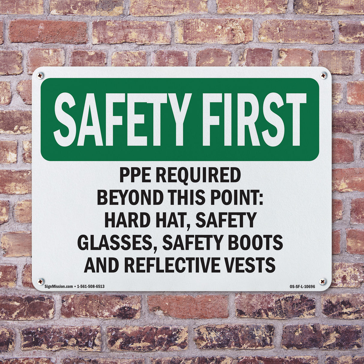 PPE Required Beyond This Point-Hard Hat,
