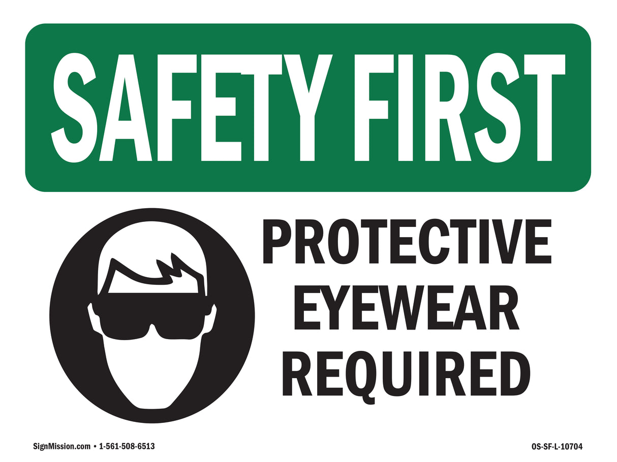 Protective Eyewear Required With Symbol