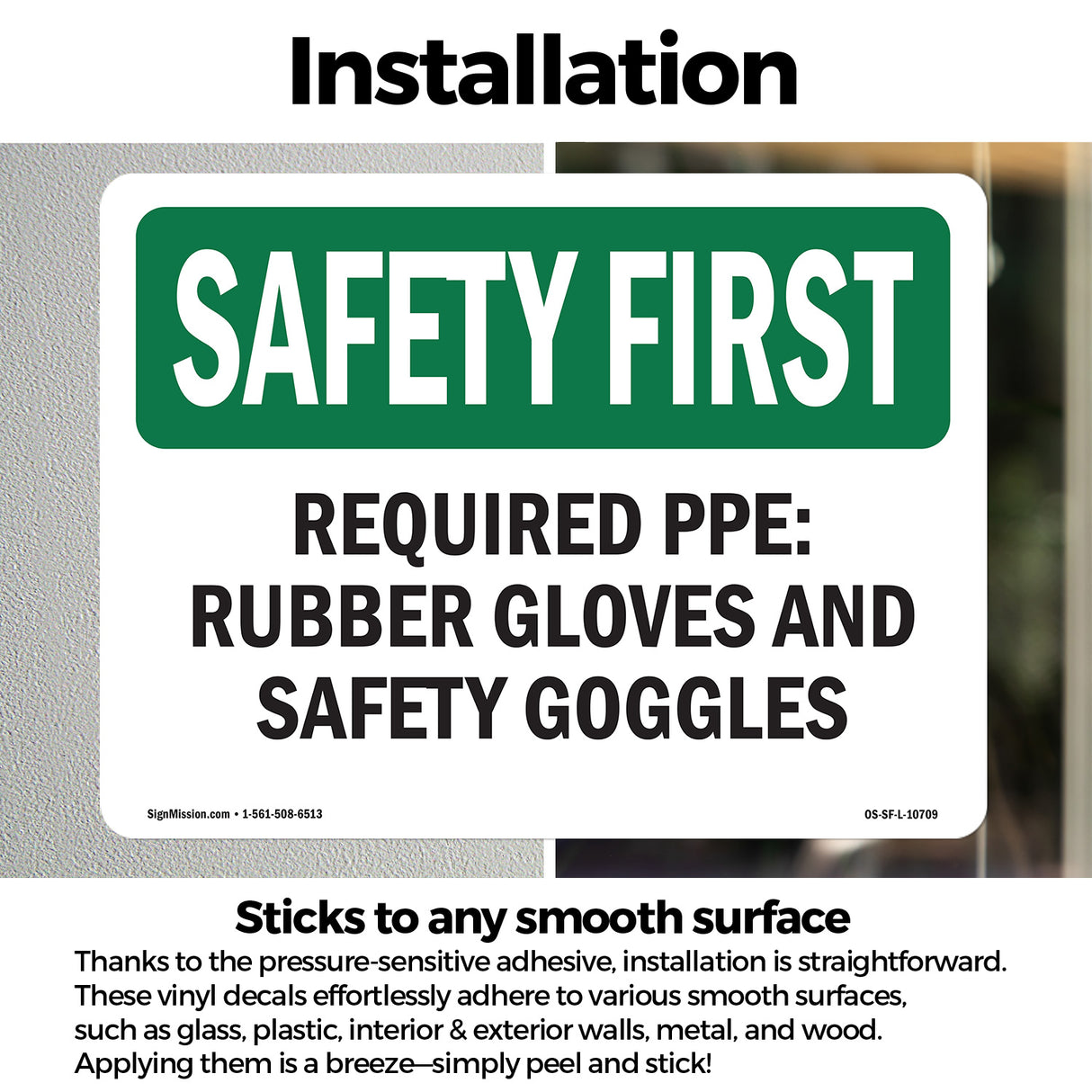 Required PPE Rubber Gloves And