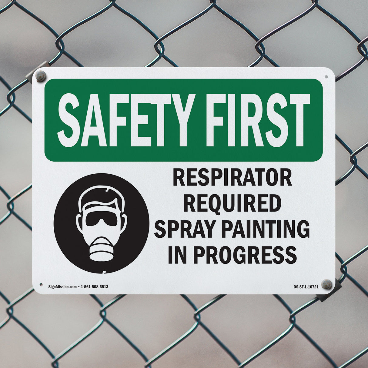 Respirator Required Spray Painting With Symbol