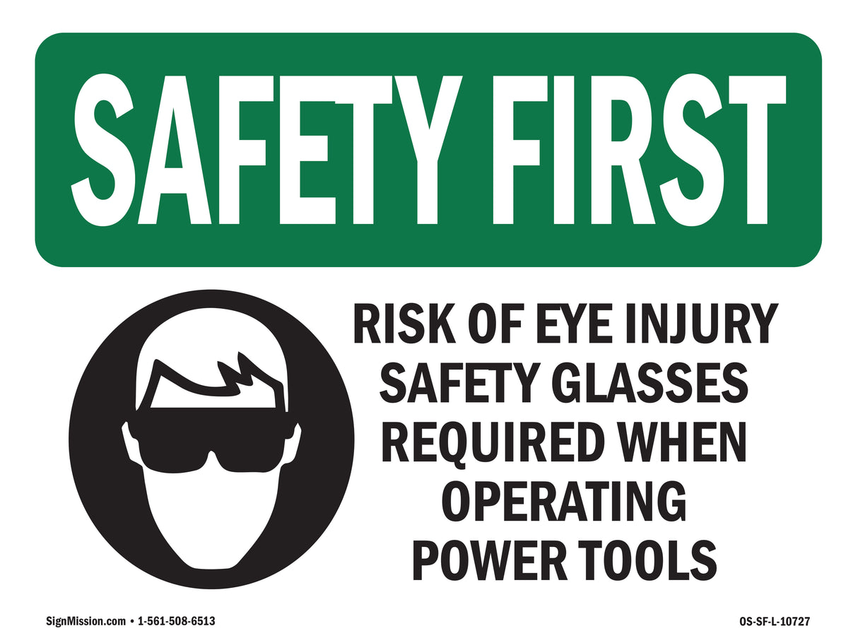 Risk Of Eye Injury Safety Glasses With Symbol