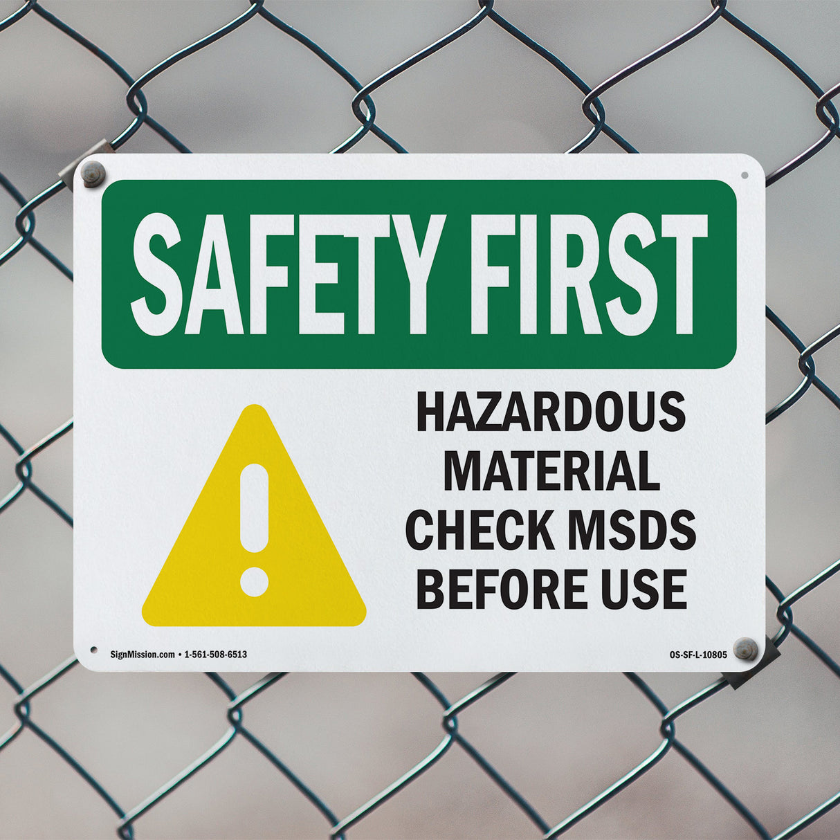 Hazardous Material Check MSDS Before
