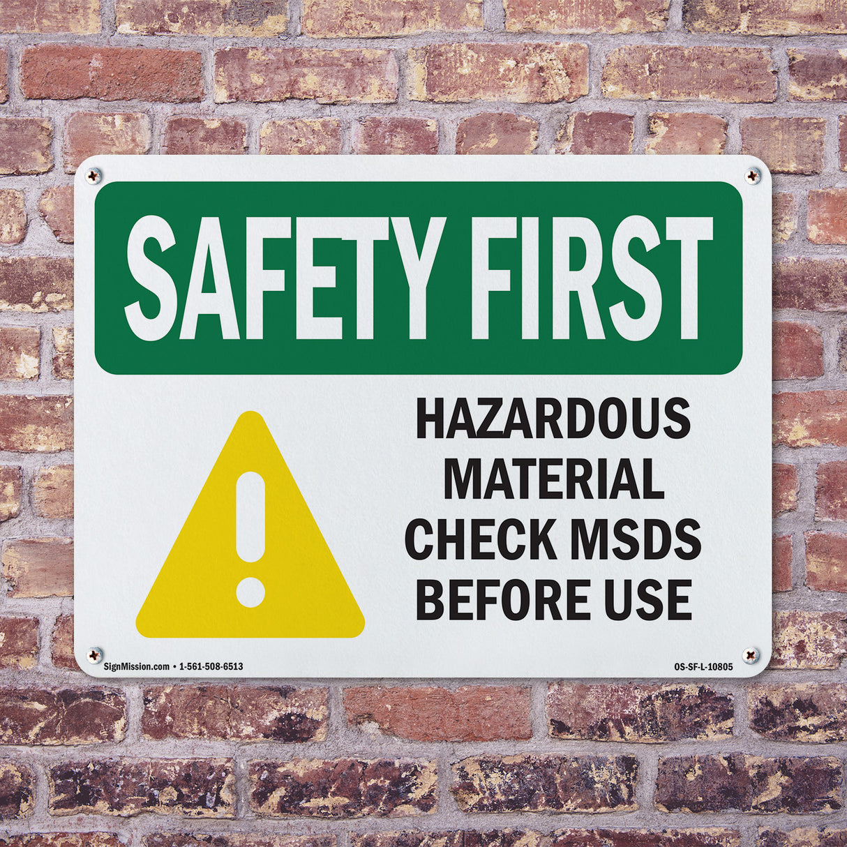 Hazardous Material Check MSDS Before