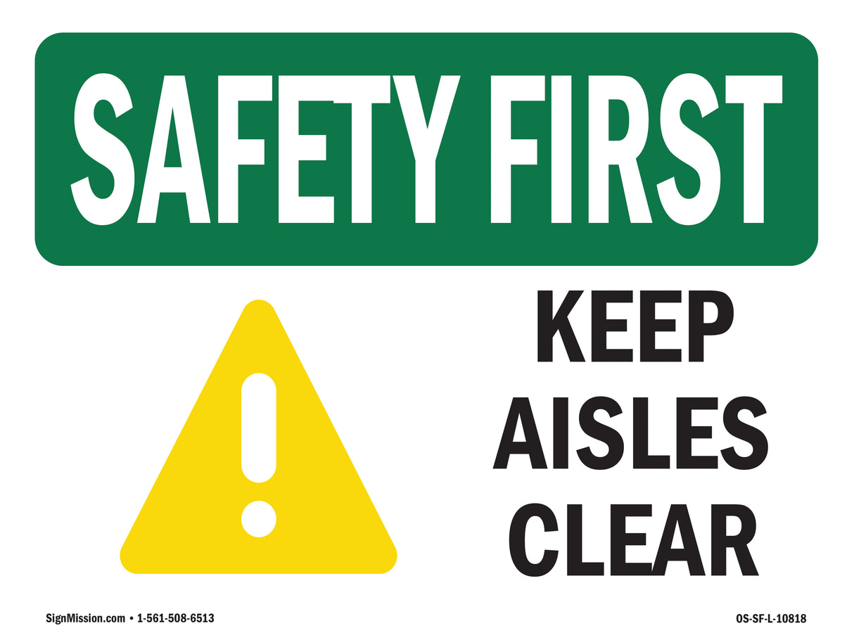 Keep Aisles Clear Bilingual