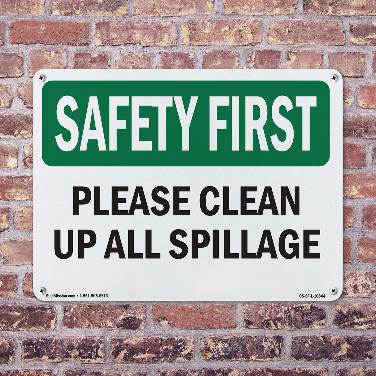 Please Clean Up All Spillage