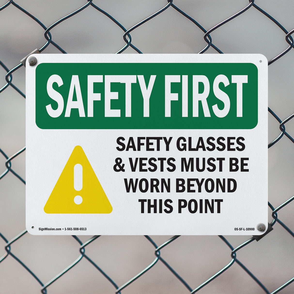Safety Glasses & Vests Must With Symbol