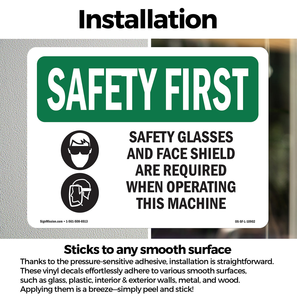 Safety Glasses And Face Shield With Symbol