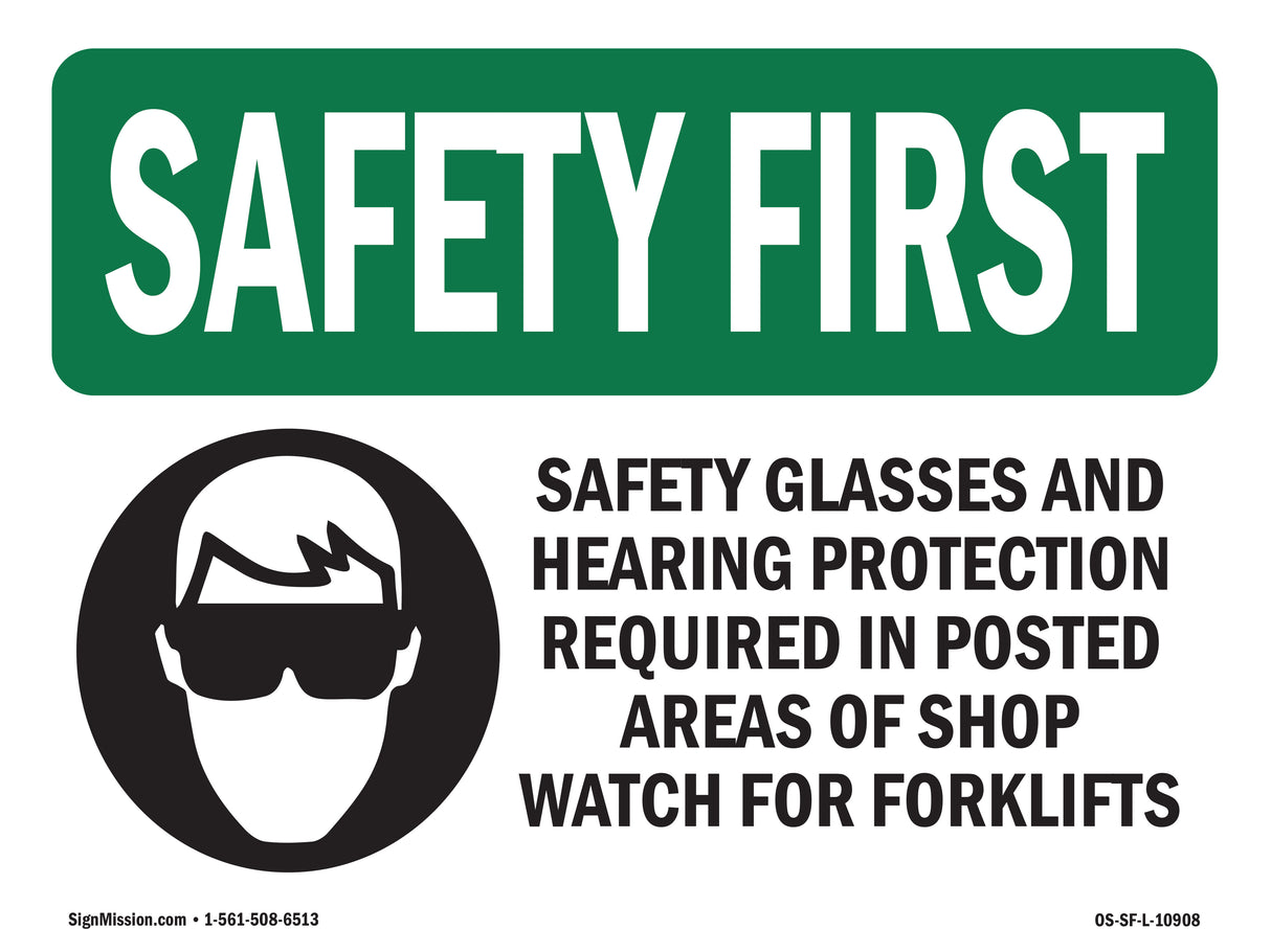 Safety Glasses And Hearing Protection With Symbol