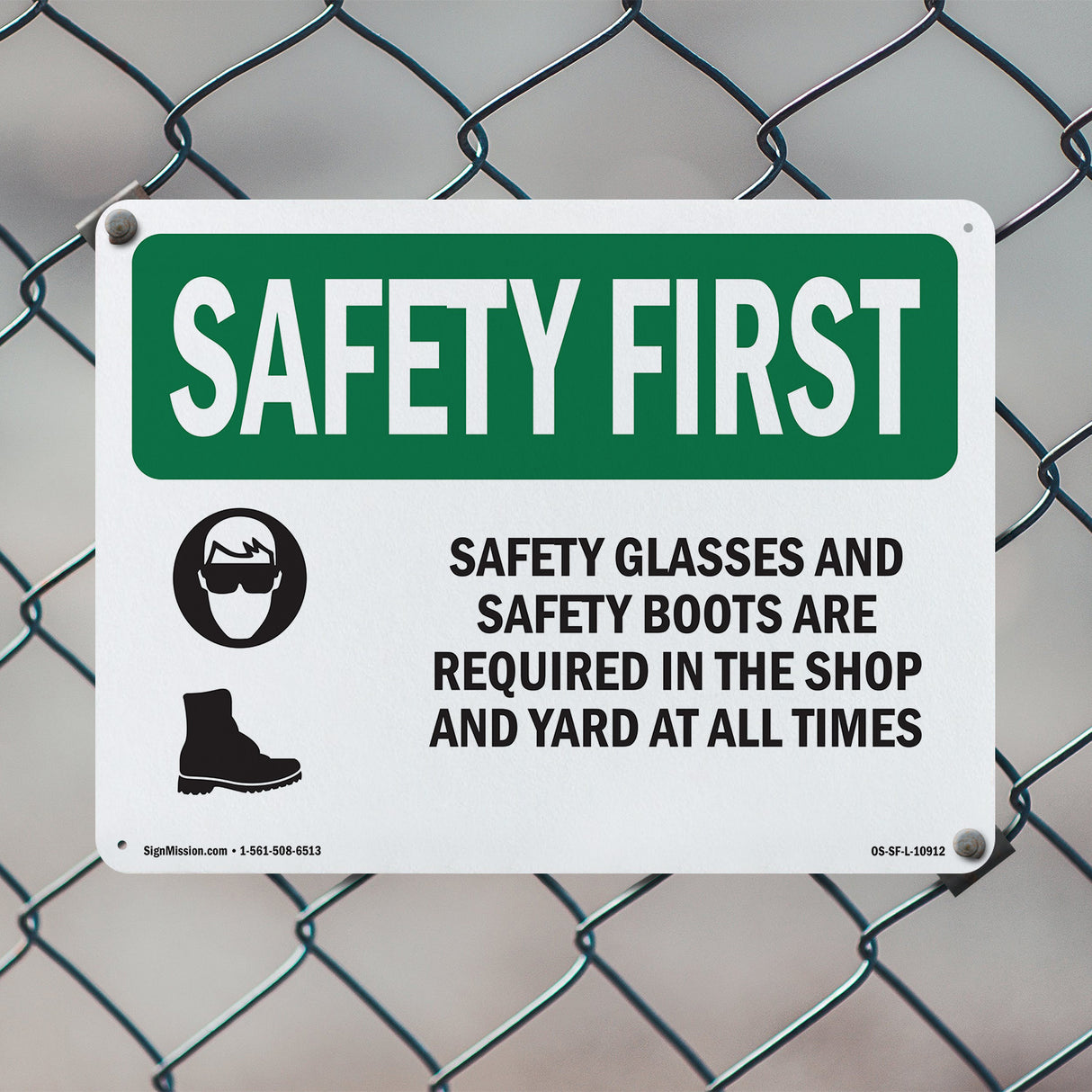 Safety Glasses And Safety Boots With Symbol