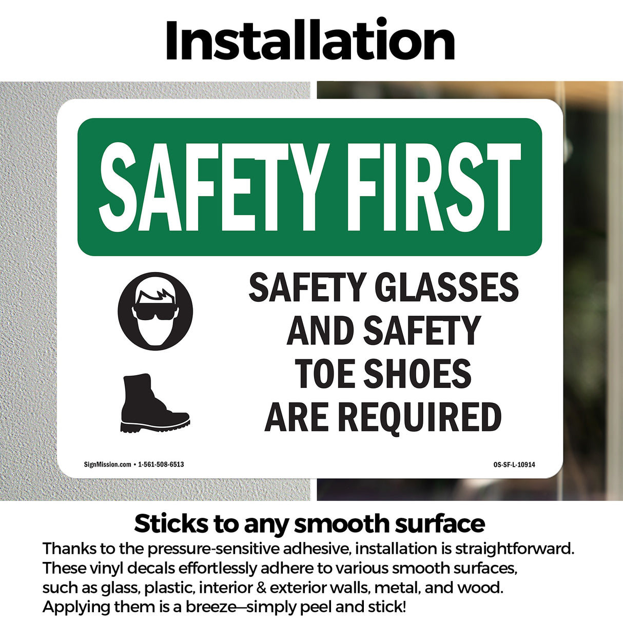 Safety Glasses And Safety Toe With Symbol