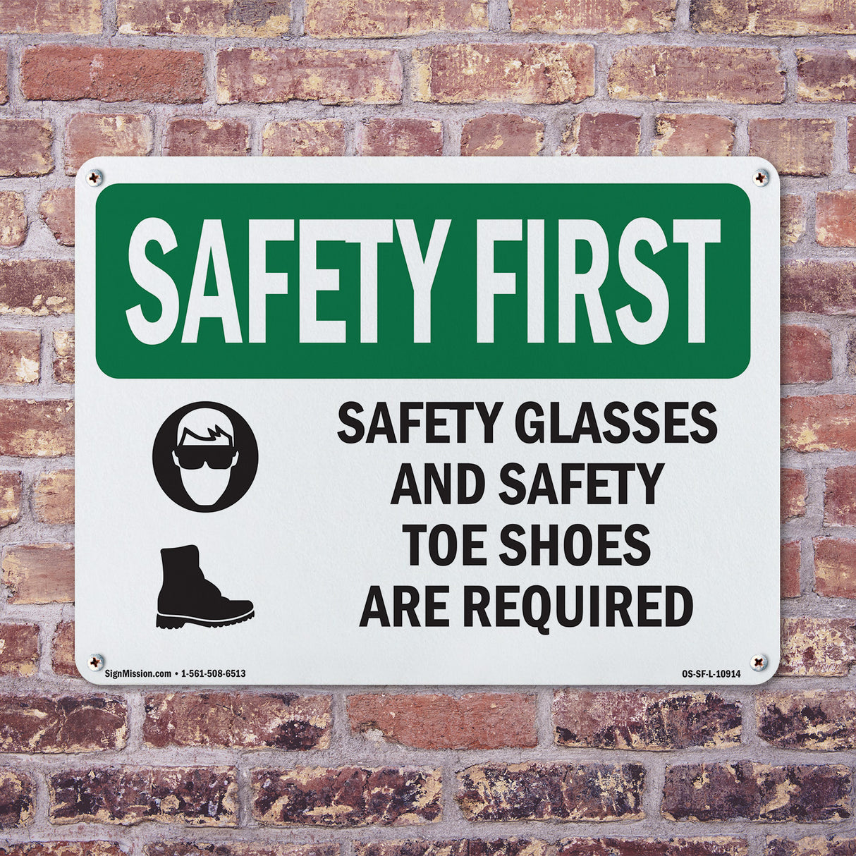 Safety Glasses And Safety Toe With Symbol