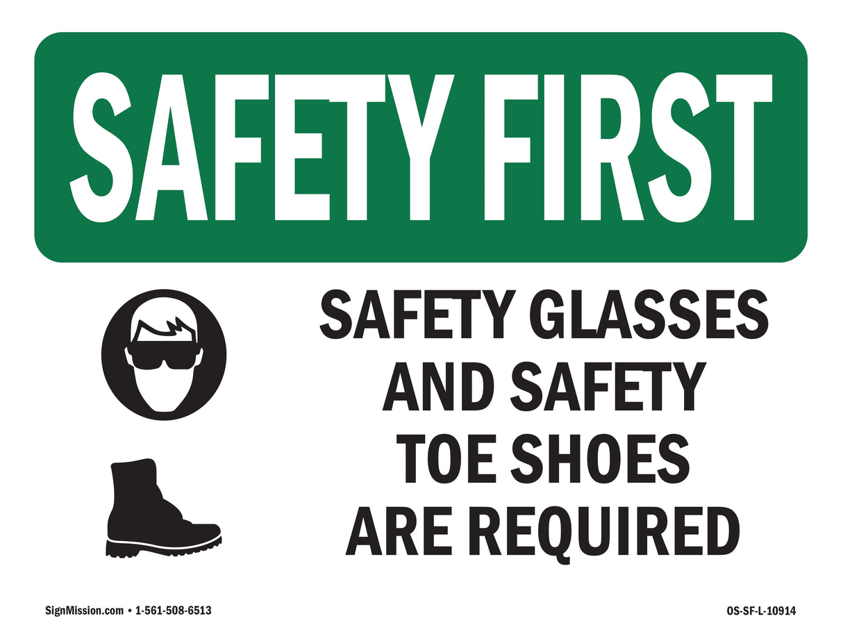 Safety Glasses And Safety Toe With Symbol