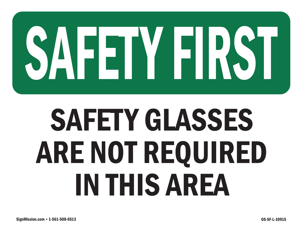 Safety Glasses Are Not Required