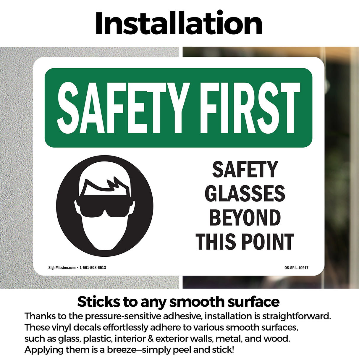 Safety Glasses Beyond This Point With Symbol