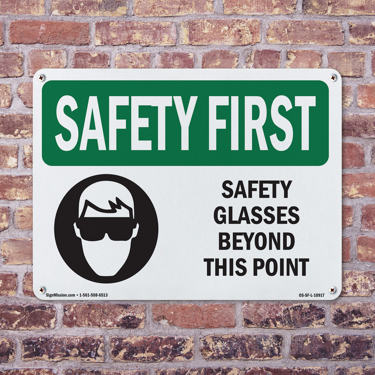 Safety Glasses Beyond This Point With Symbol