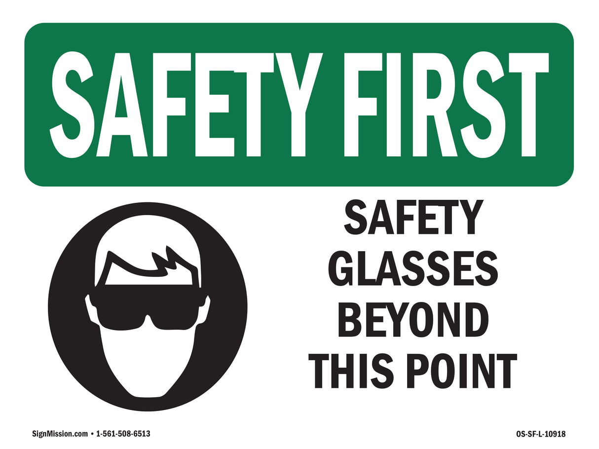 Safety Glasses Beyond This Point With Symbol