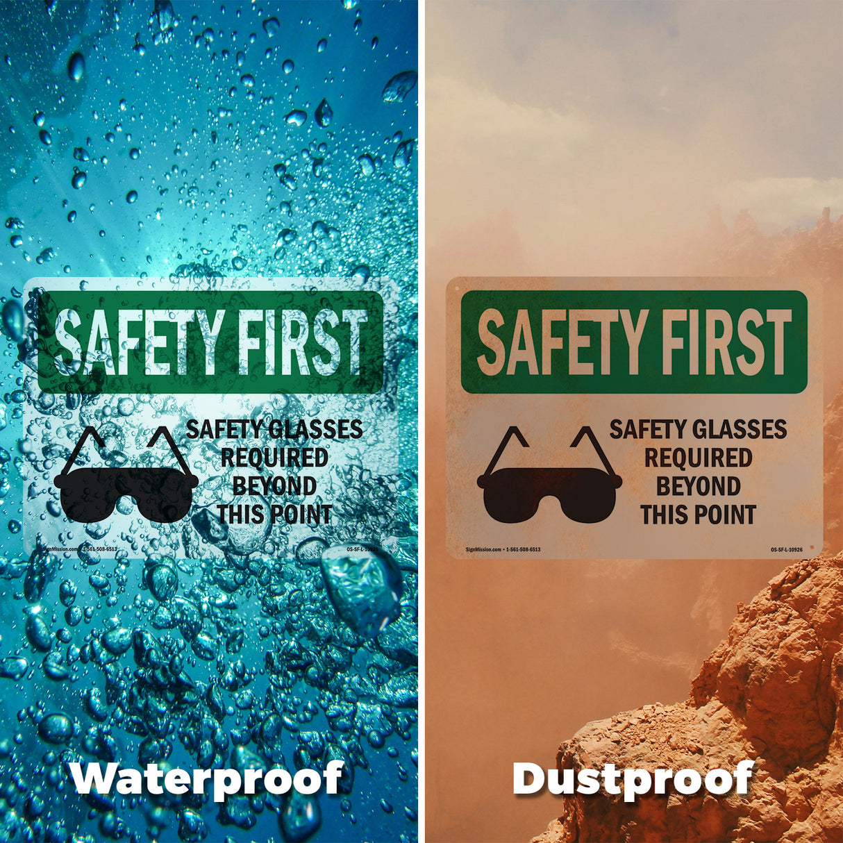 Safety Glasses Required Beyond With Symbol