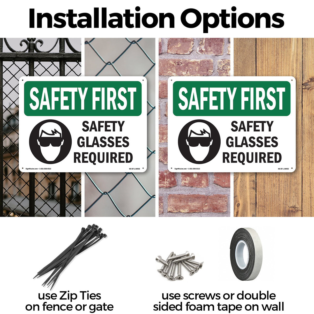 Safety Glasses Required With Symbol