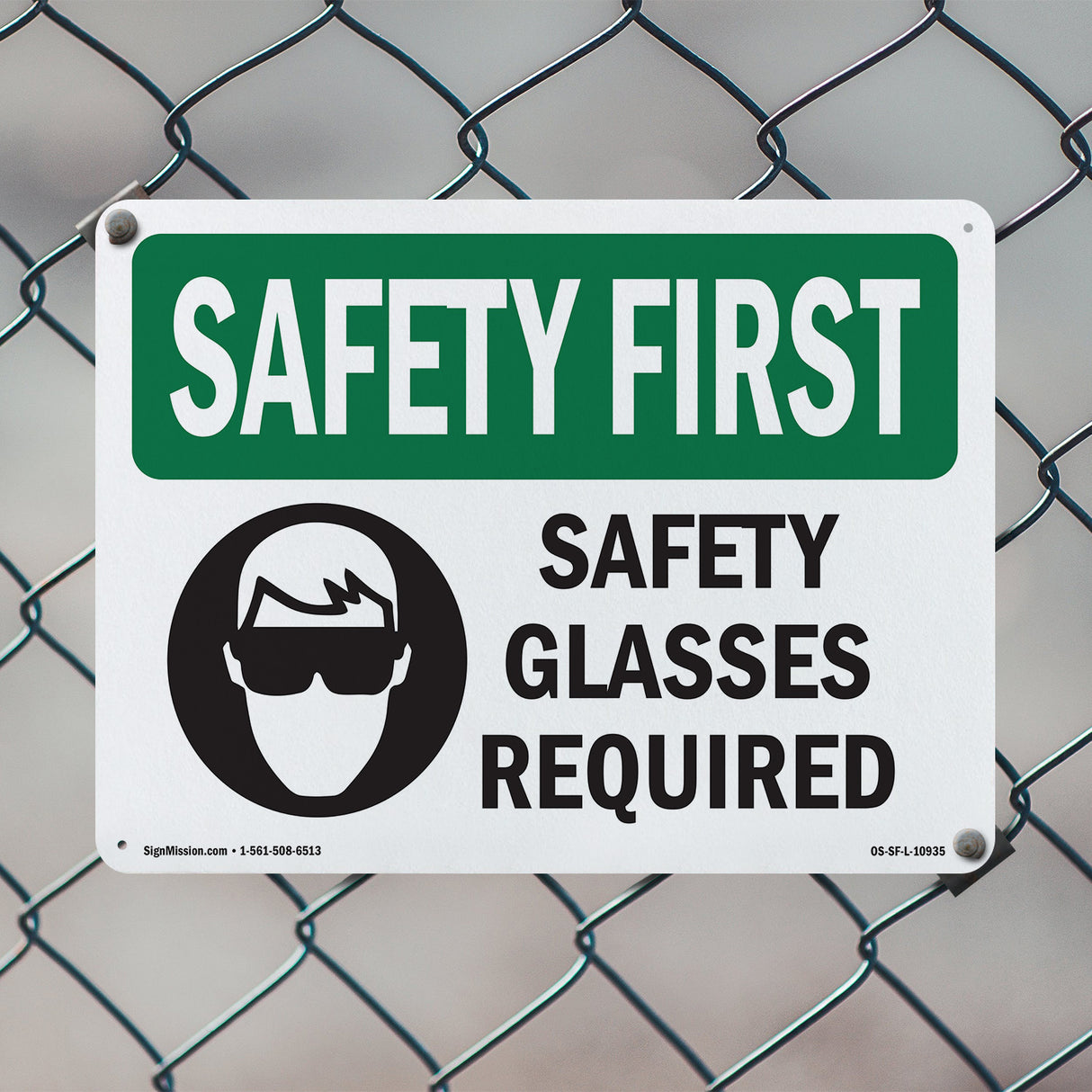 Safety Glasses Required With Symbol