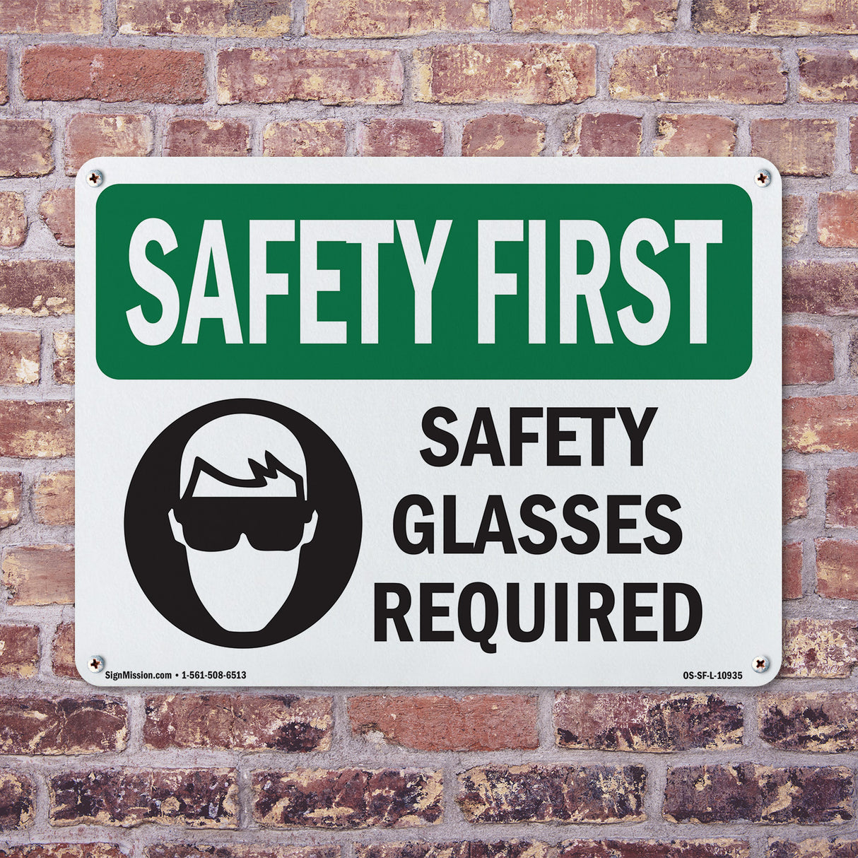 Safety Glasses Required With Symbol