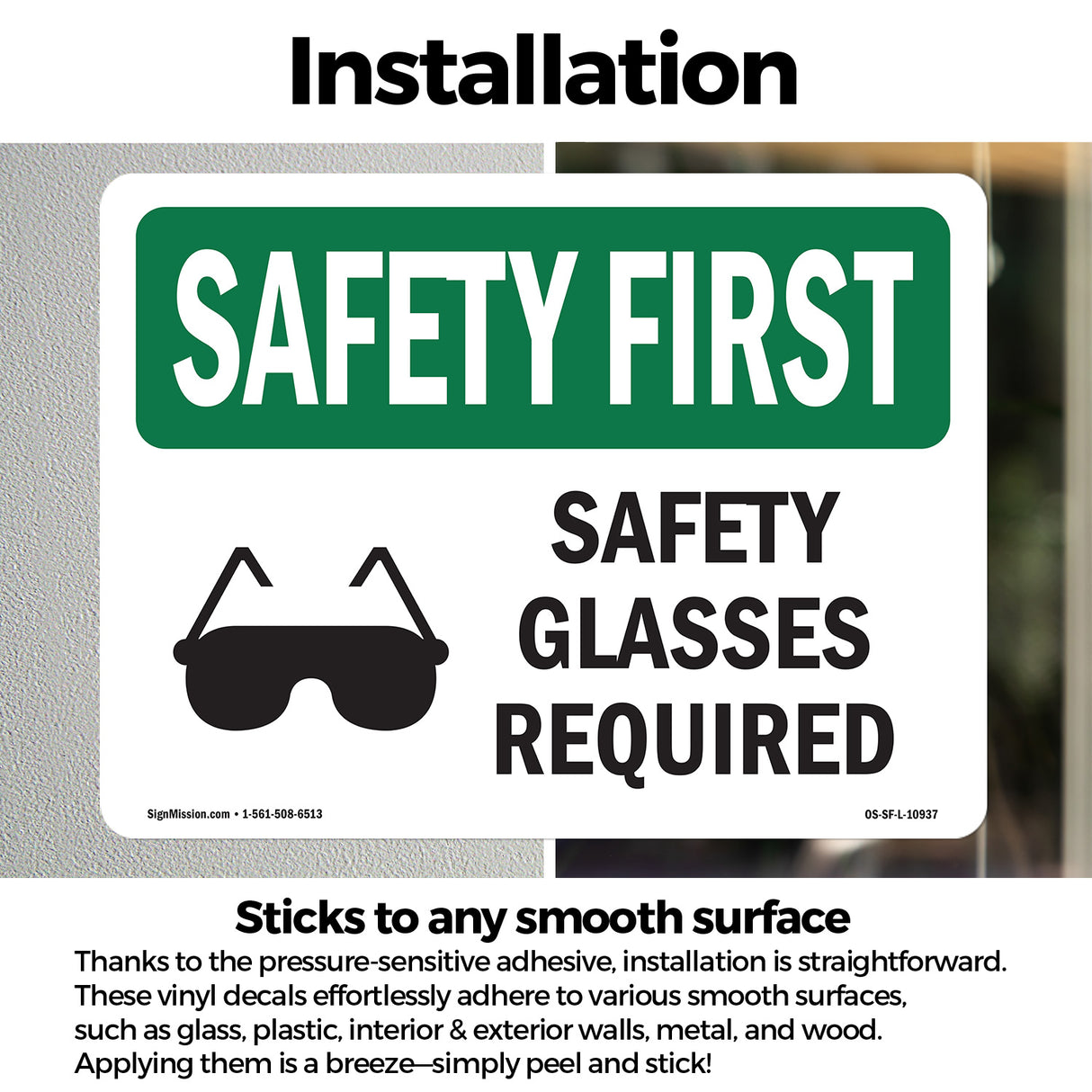 Safety Glasses Required With Symbol