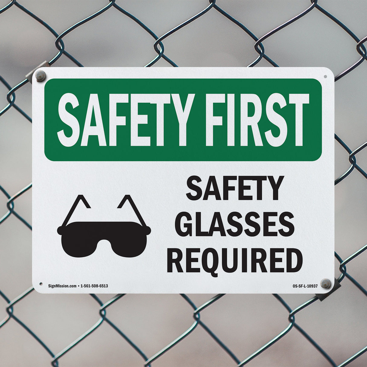 Safety Glasses Required With Symbol