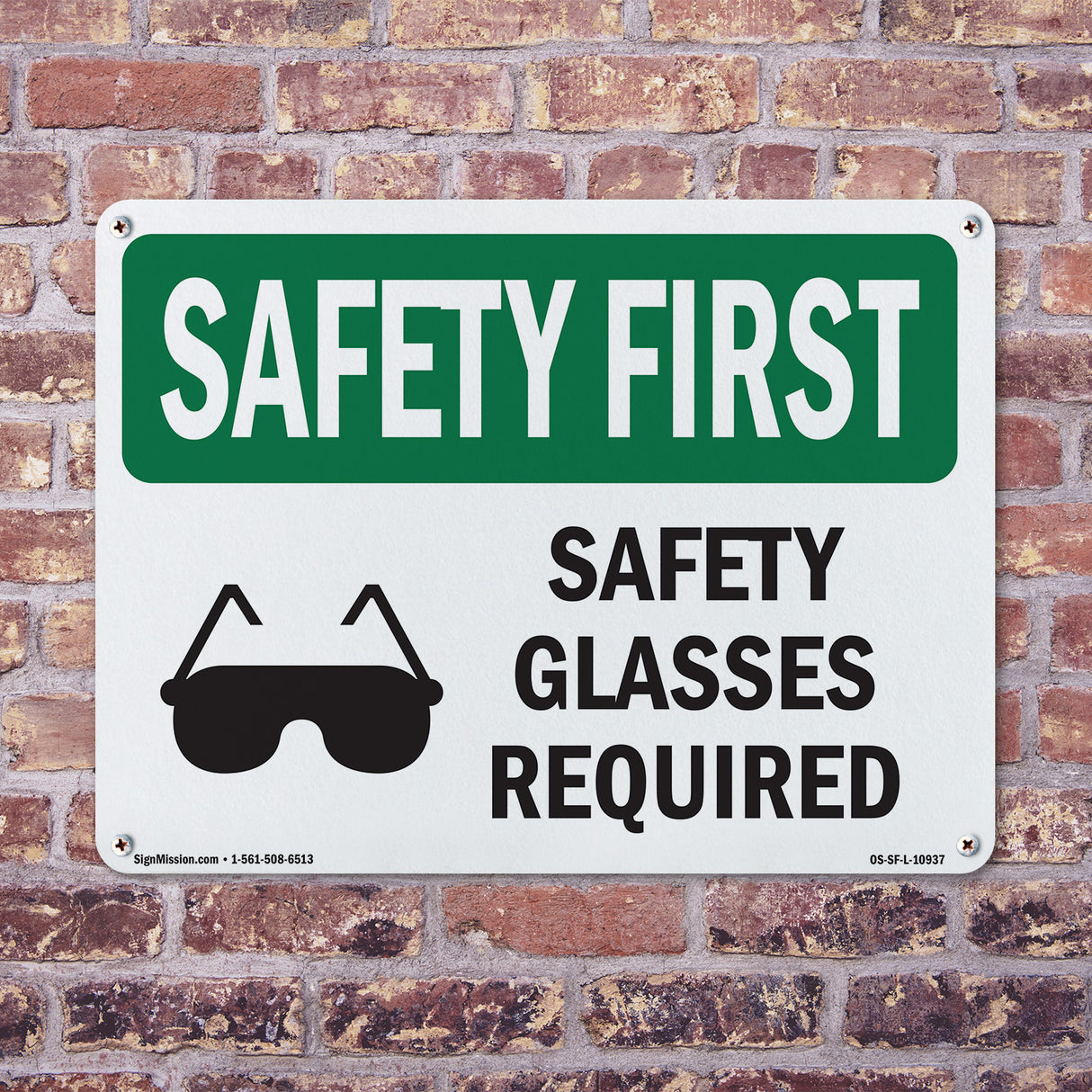 Safety Glasses Required With Symbol