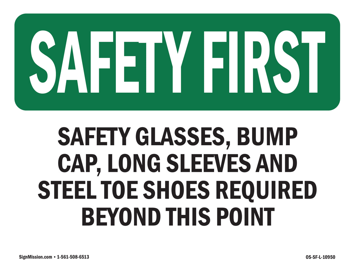 Safety Glasses, Bump Cap, Long