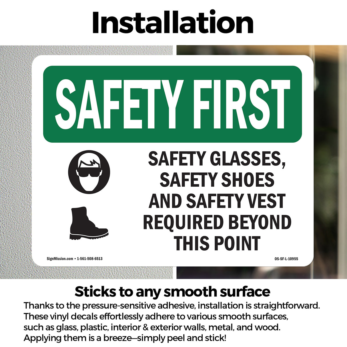 Safety Glasses, Safety Shoes With Symbol