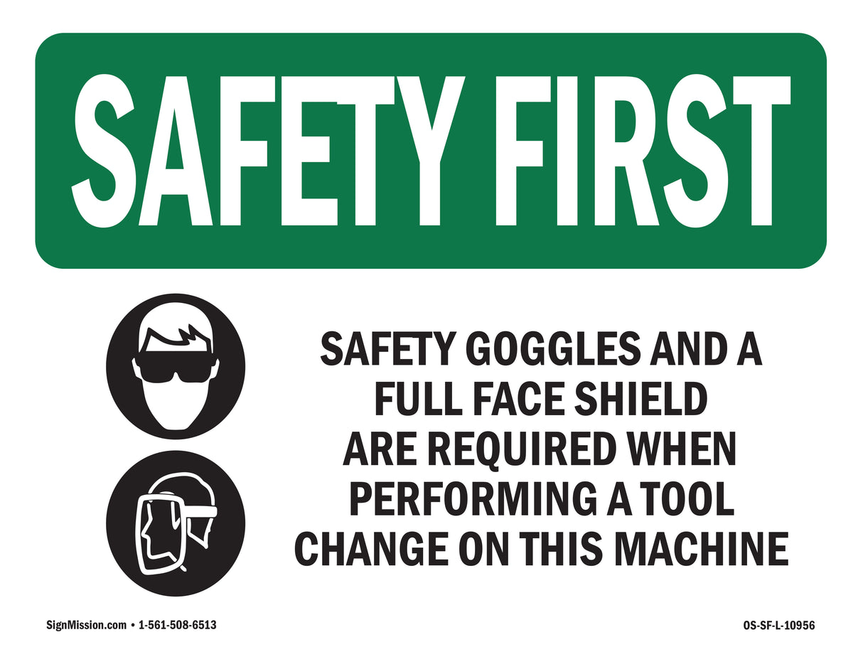 Safety Goggles And A Full Face With Symbol