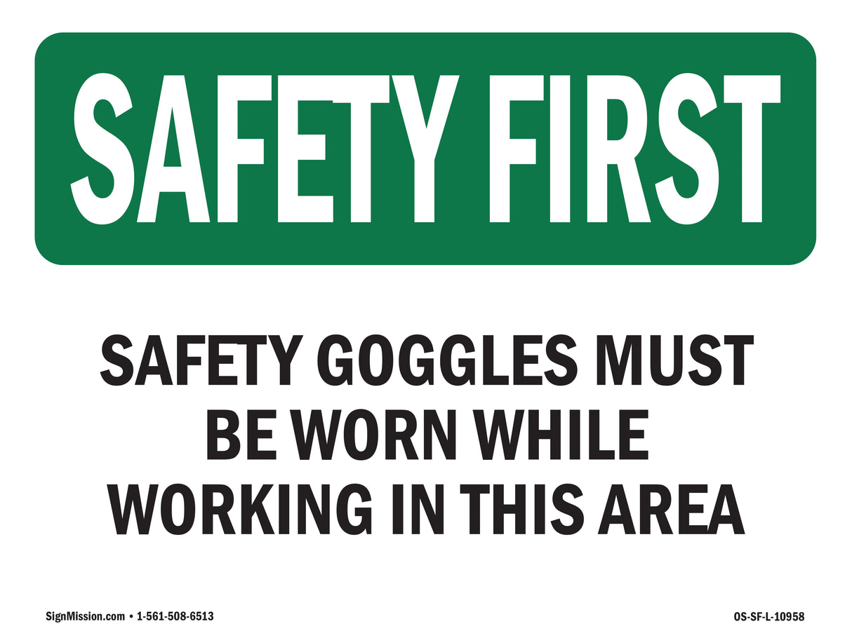 Safety Goggles Must Be Worn While