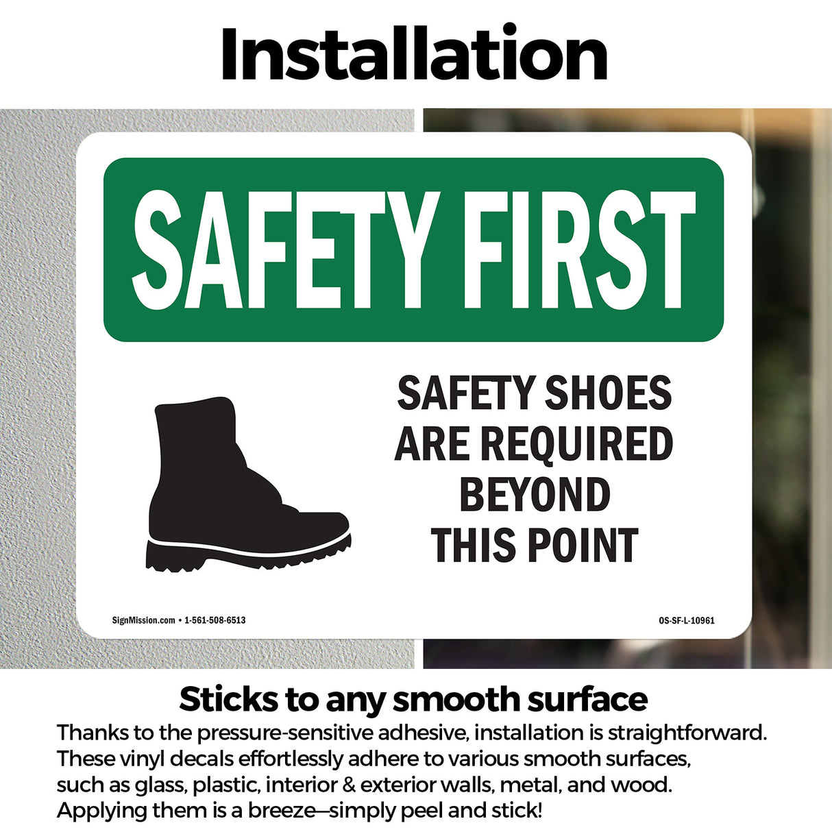 Safety Shoes Are Required Beyond With Symbol