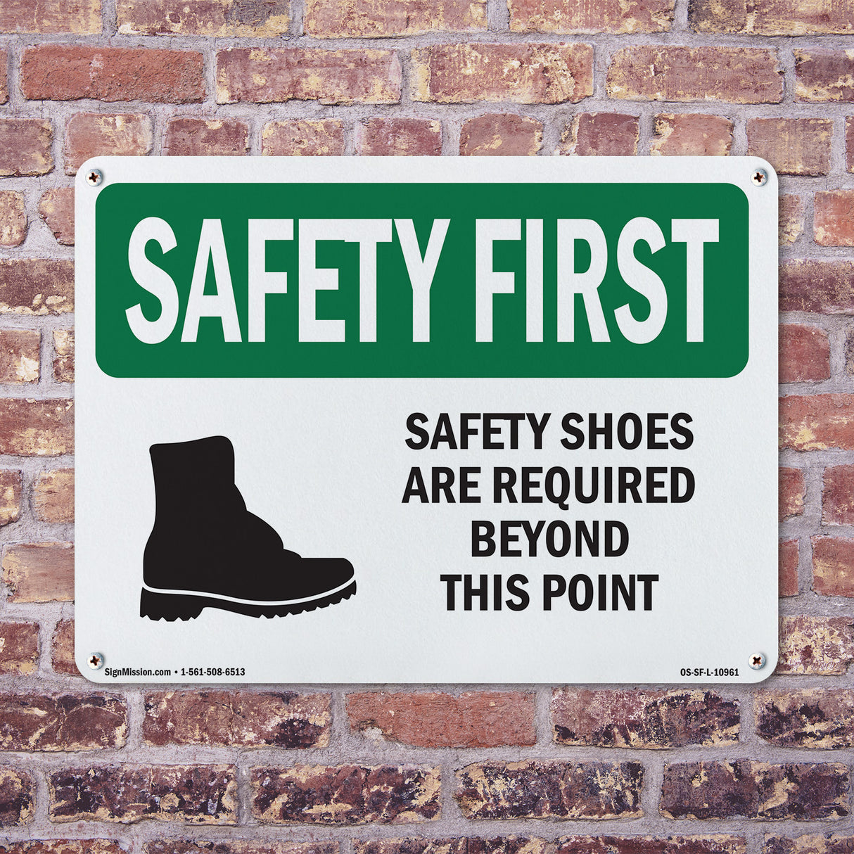 Safety Shoes Are Required Beyond With Symbol