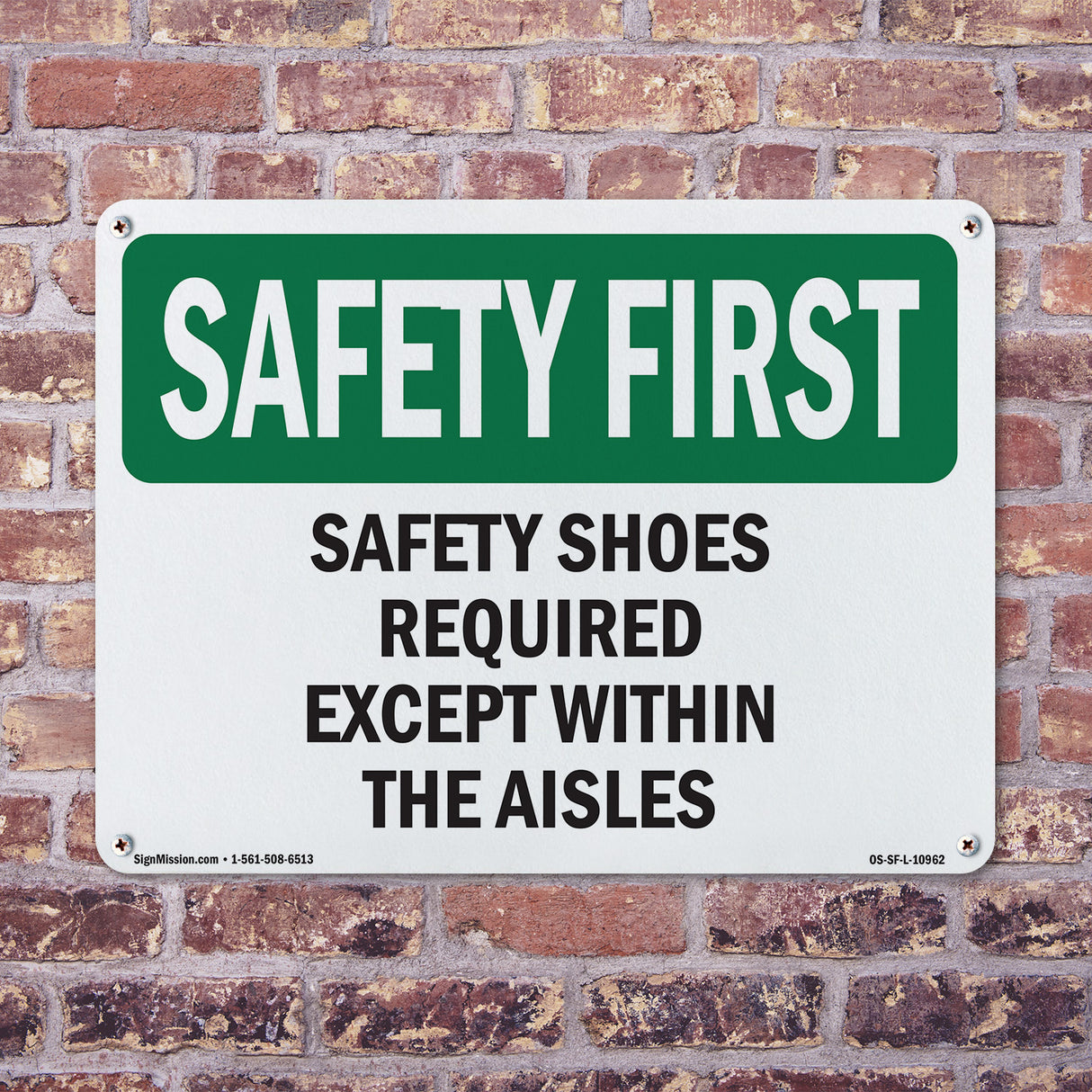 Safety Shoes Required Except Within