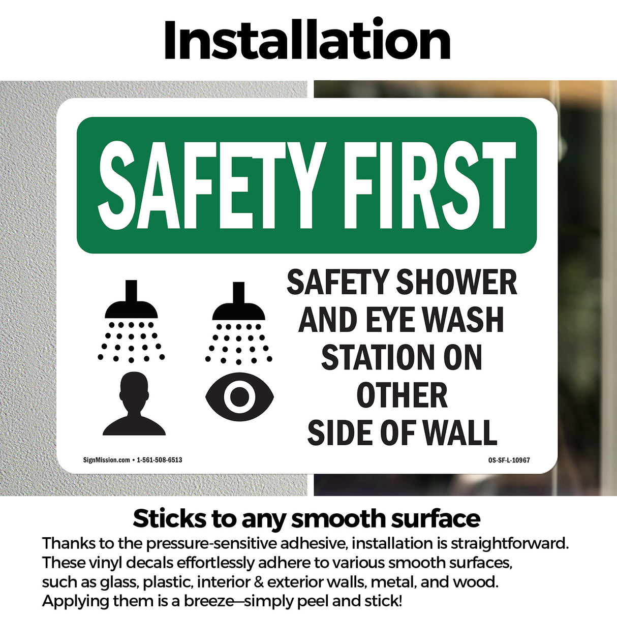 Safety Shower And Eye Wash Station With Symbol