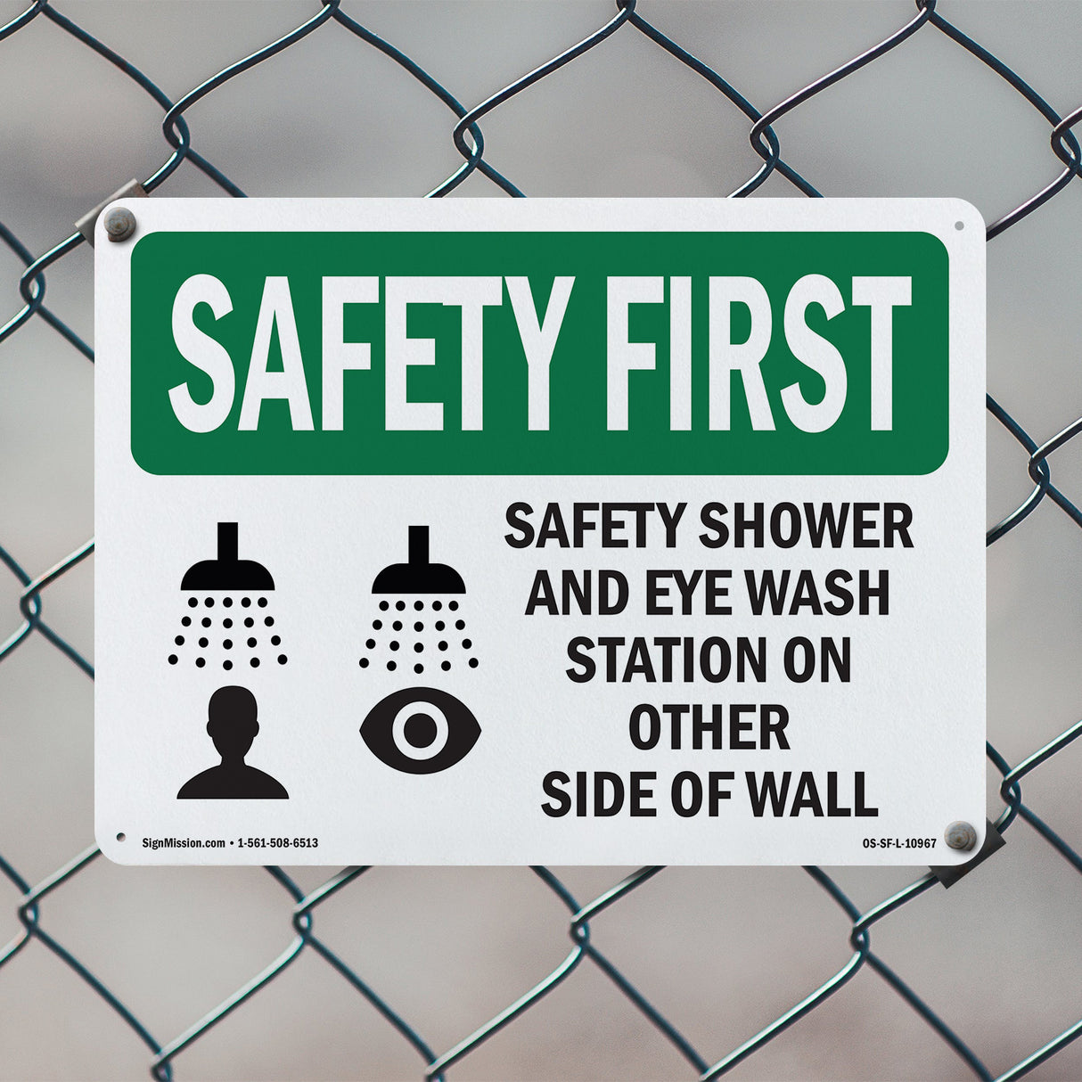 Safety Shower And Eye Wash Station With Symbol