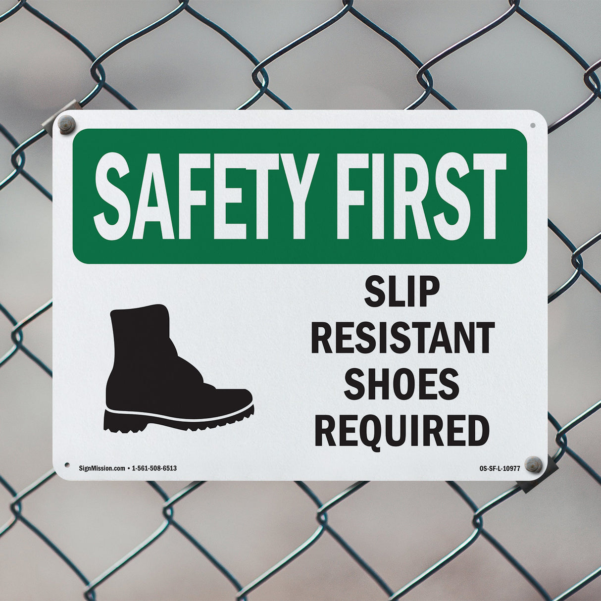 Slip Resistant Shoes Required With Symbol