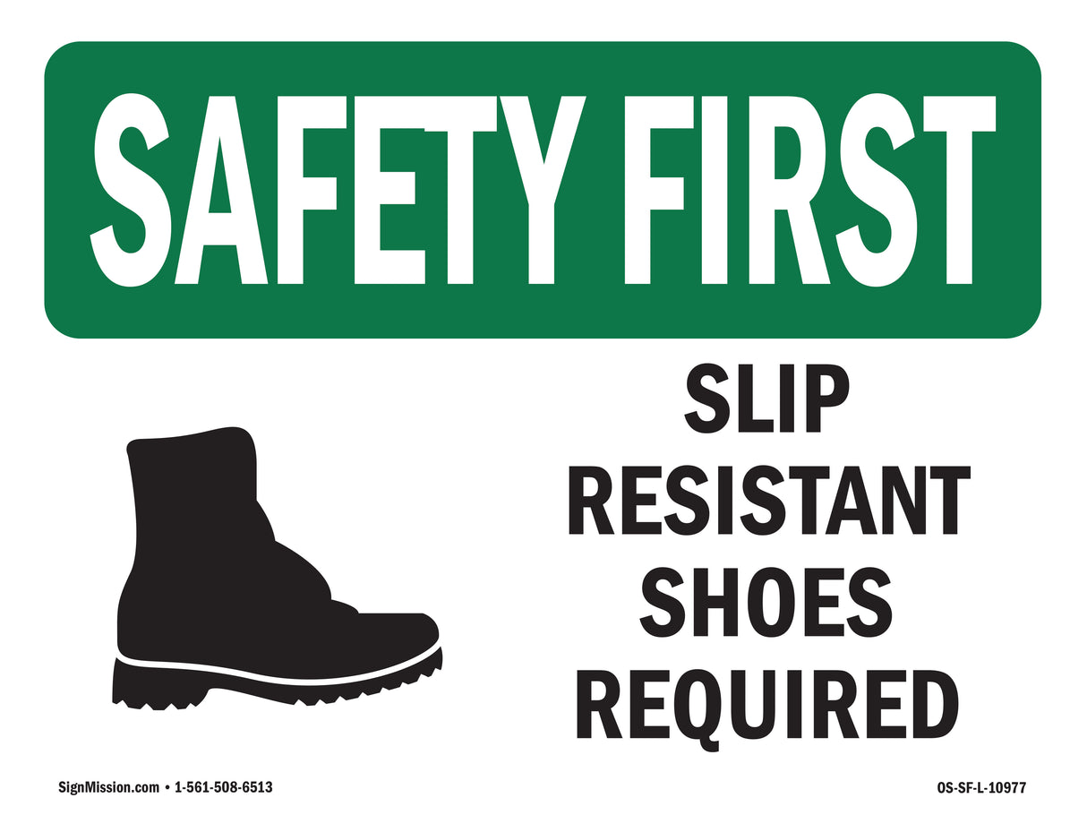 Slip Resistant Shoes Required With Symbol